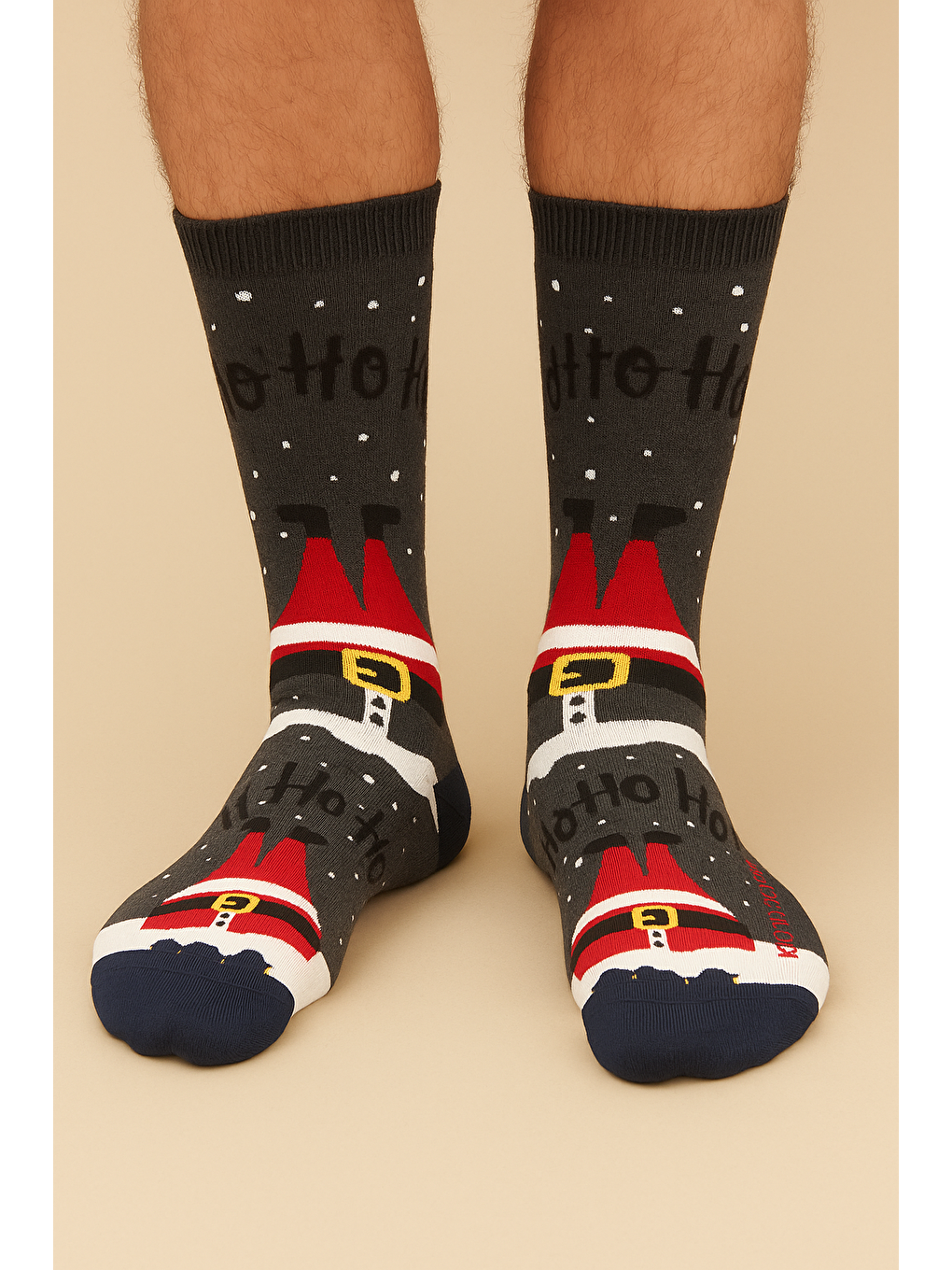 Yılbaşı Soket Çorap Koyu Gri Mix-1