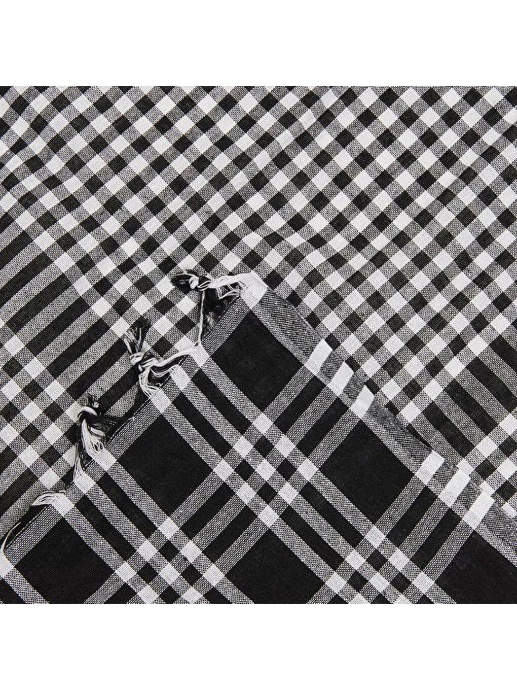 Soft Ekoseli Piknik Örtüsü - Siyah - 165x165 cm-1