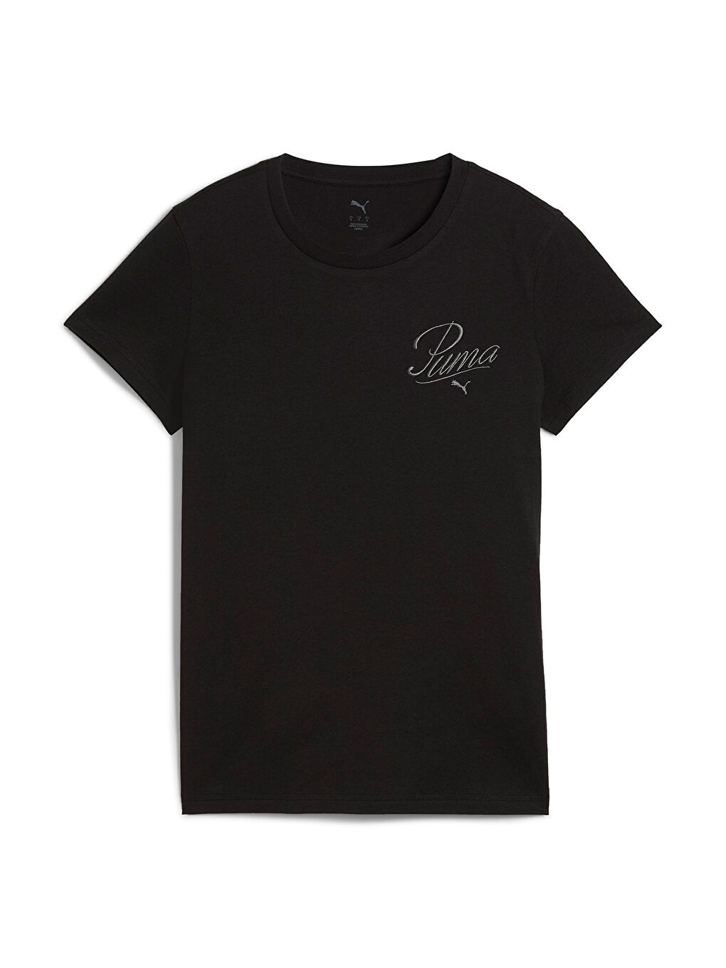 Script Kadın Siyah Yuvarlak Yaka Tişört-3