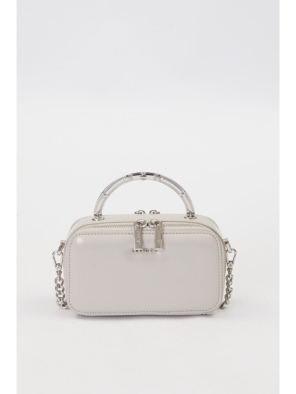 Çift Göz ve Fermuar Detay Küçük Boy Çanta 930424 Gri