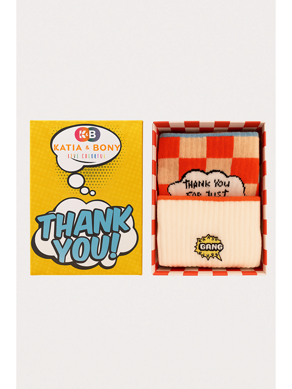 Karışık Unisex 2'Li Thank You Kutulu Soket Çorap
