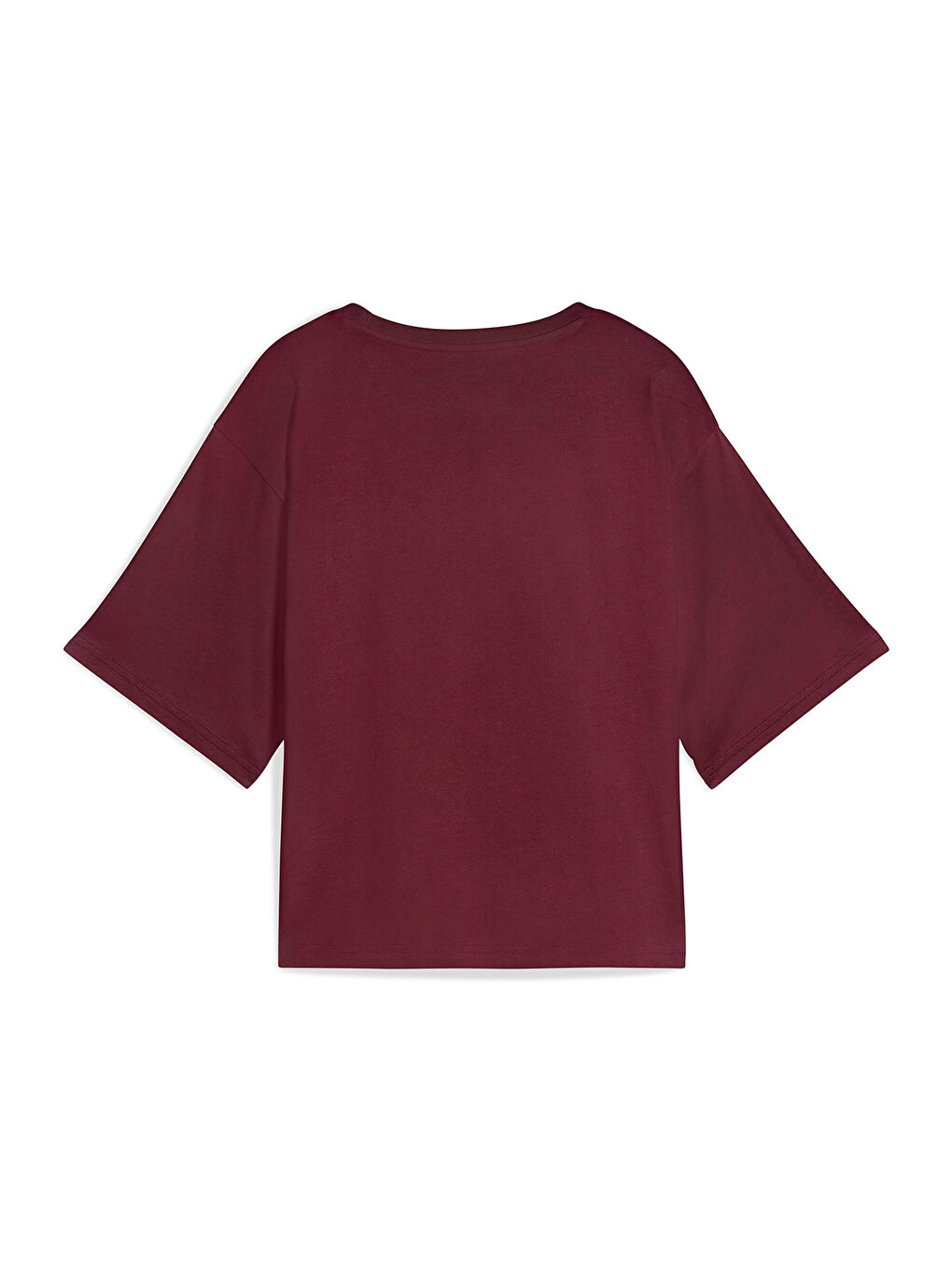 Essentials Cropped No 1 Logo Kadın Bordo Tişört-1