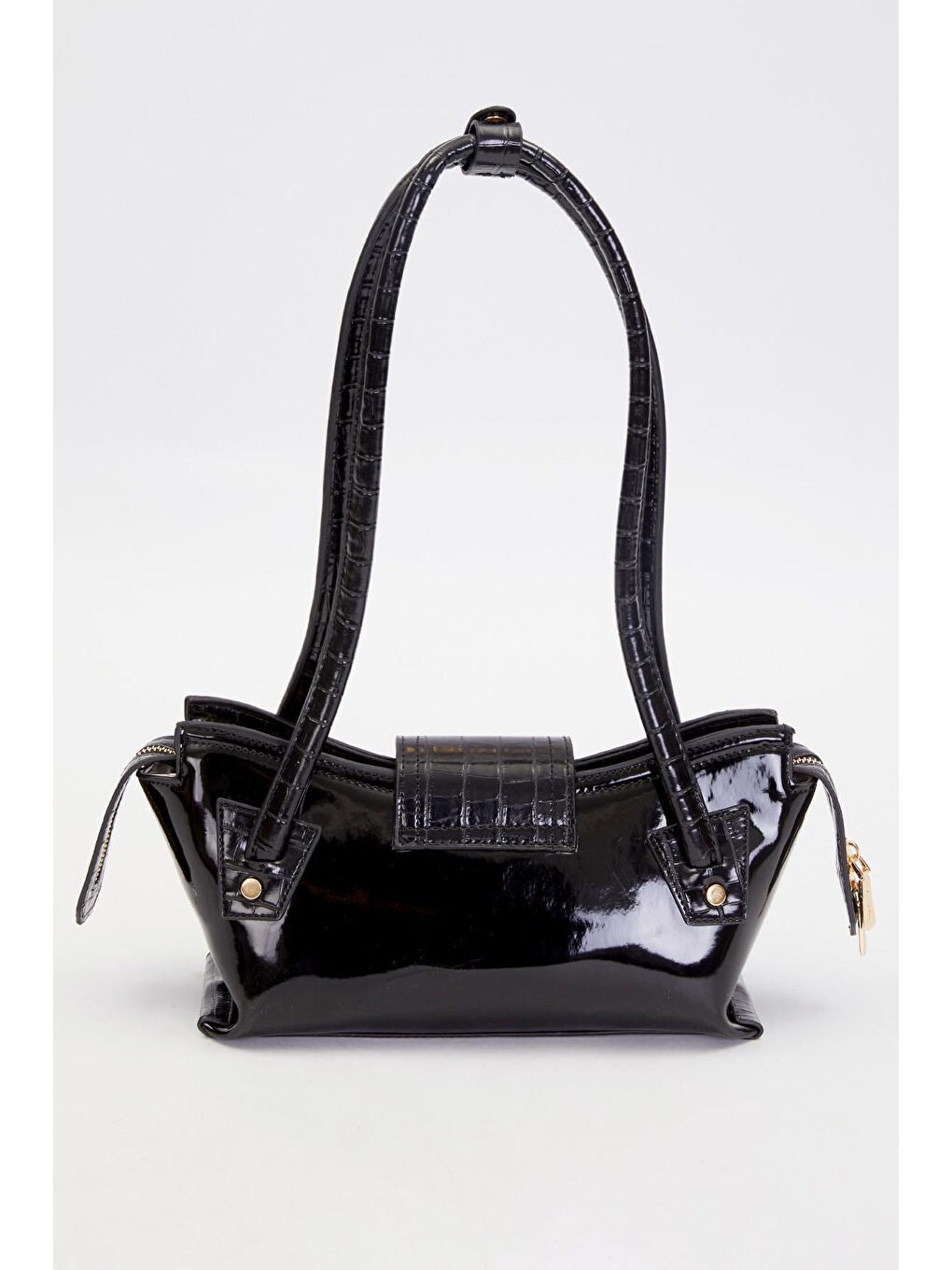 Rugan Uzun Saplı Timsah Deri Detay Çanta 930524 Siyah-3