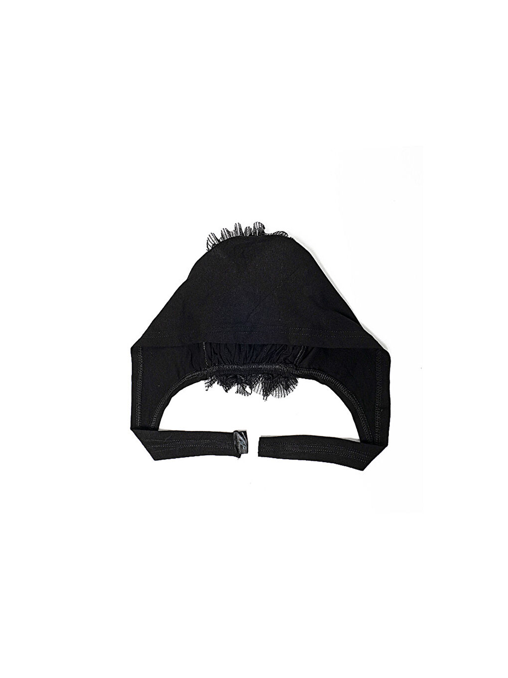 Siyah Dikişli Fırfırlı Bone-1