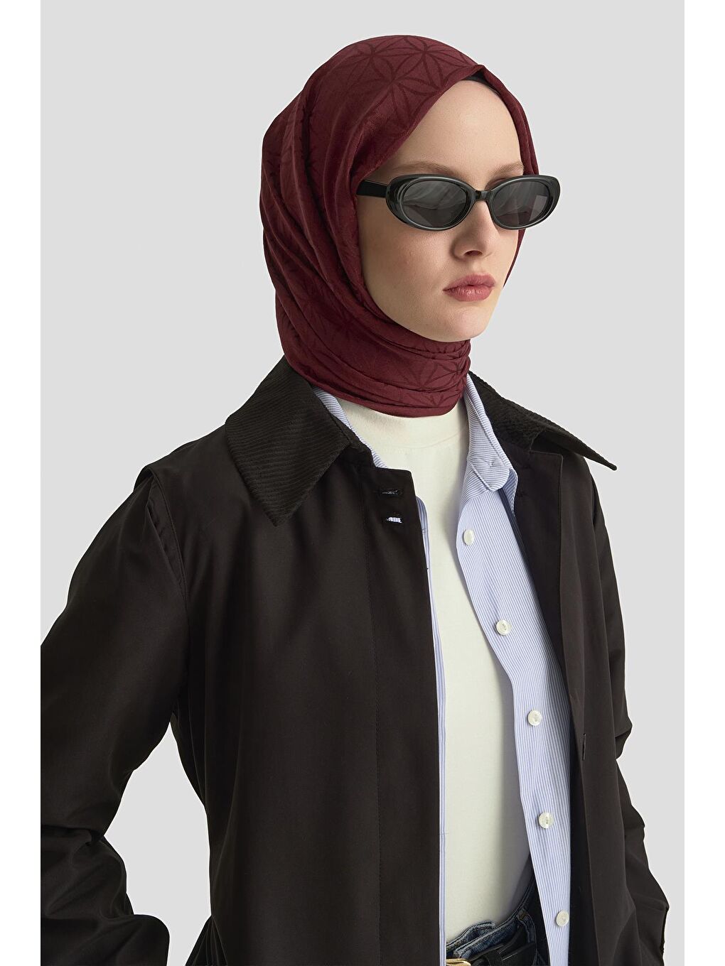 Seyyar Yakalı Trençkot 25K7910 Siyah-2