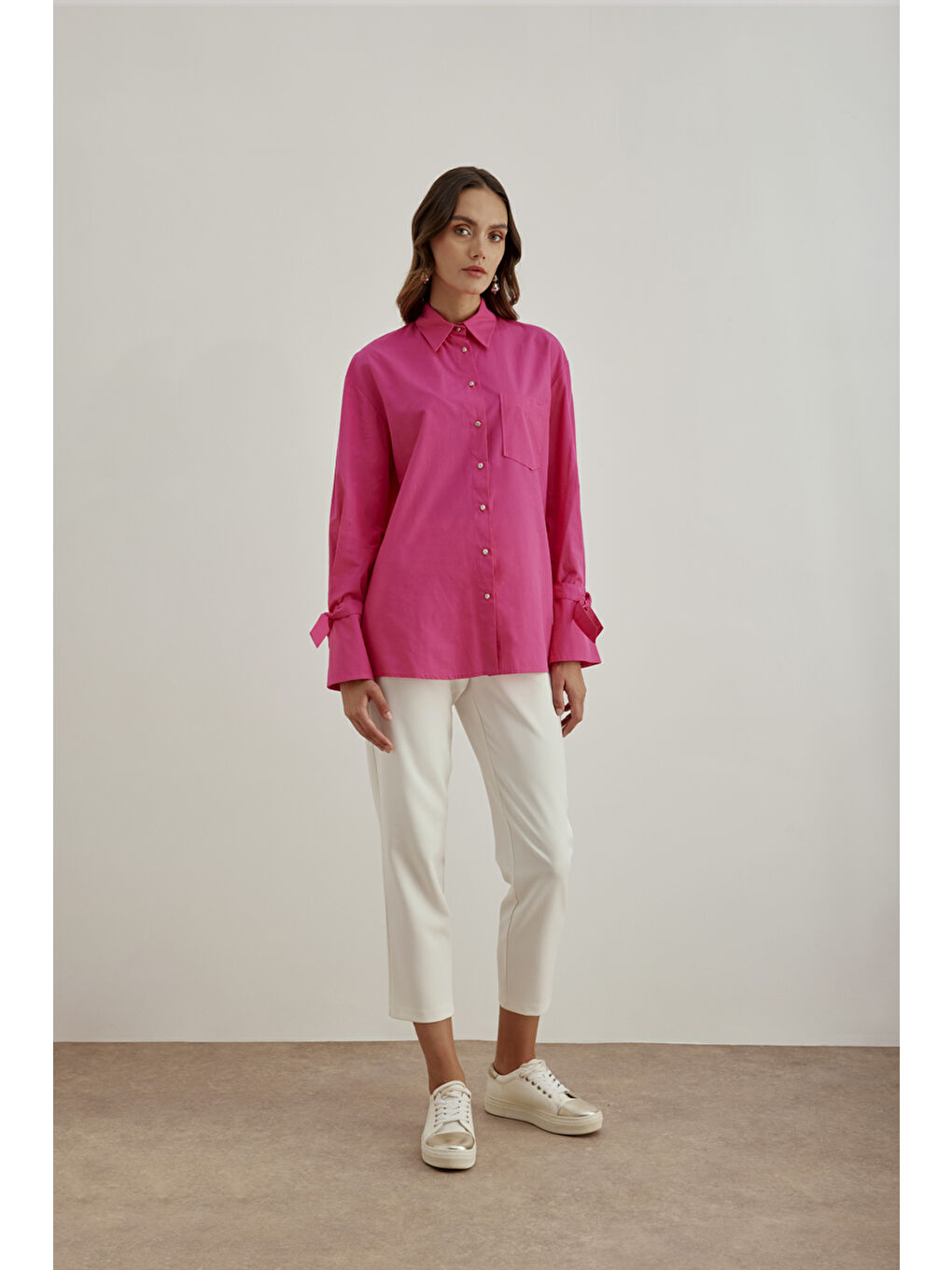 Fuşya 2267111 Kontrast Biyeli Bluz-1