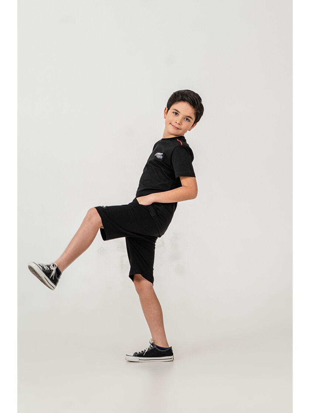 Siyah Street Legend Baskılı Erkek Çocuk Şort - Tişört Takımı-3