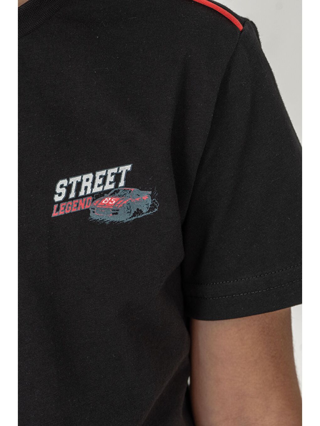 Siyah Street Legend Baskılı Erkek Çocuk Şort - Tişört Takımı-4