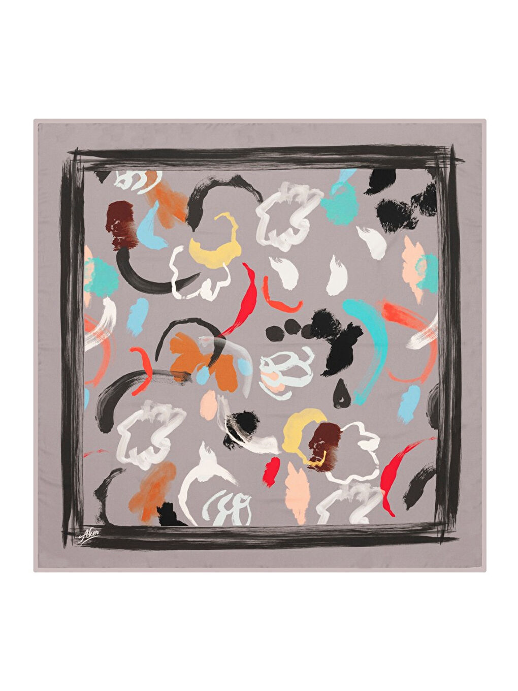 Siyah 90X90 Polyester Tivil Eşarp