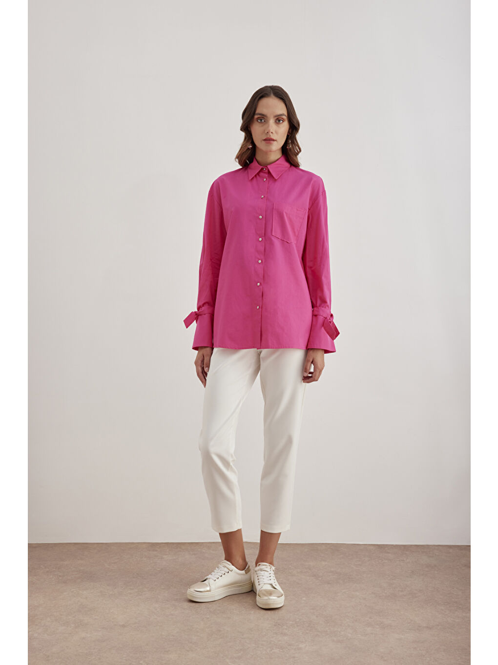 Fuşya 2267111 Kontrast Biyeli Bluz-2