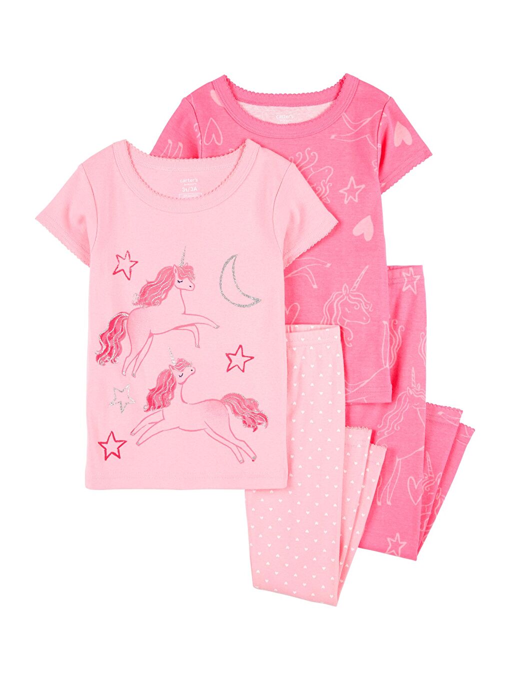 Karışık Küçük Kız Çocuk Pijama Set 4'lü Paket