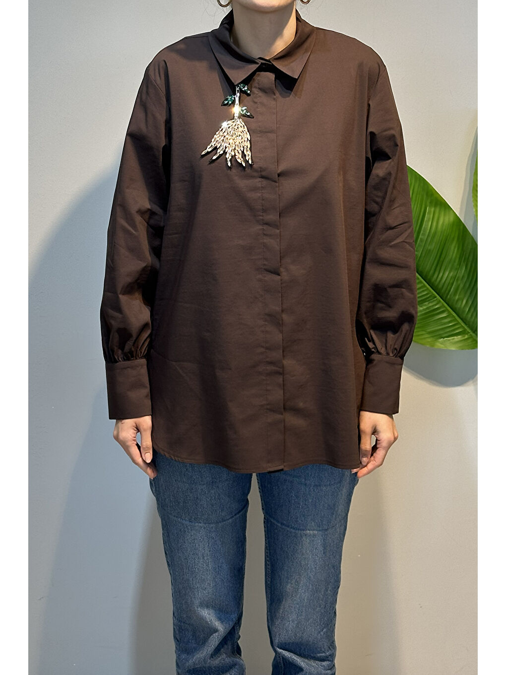 Missemramis Violet Gömlek 5223 Kahverengi-1