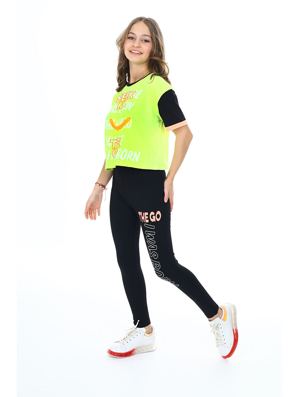 Sarı Kız Çocuk Taytlı Alt-Üst 2'li Takım 12141-2