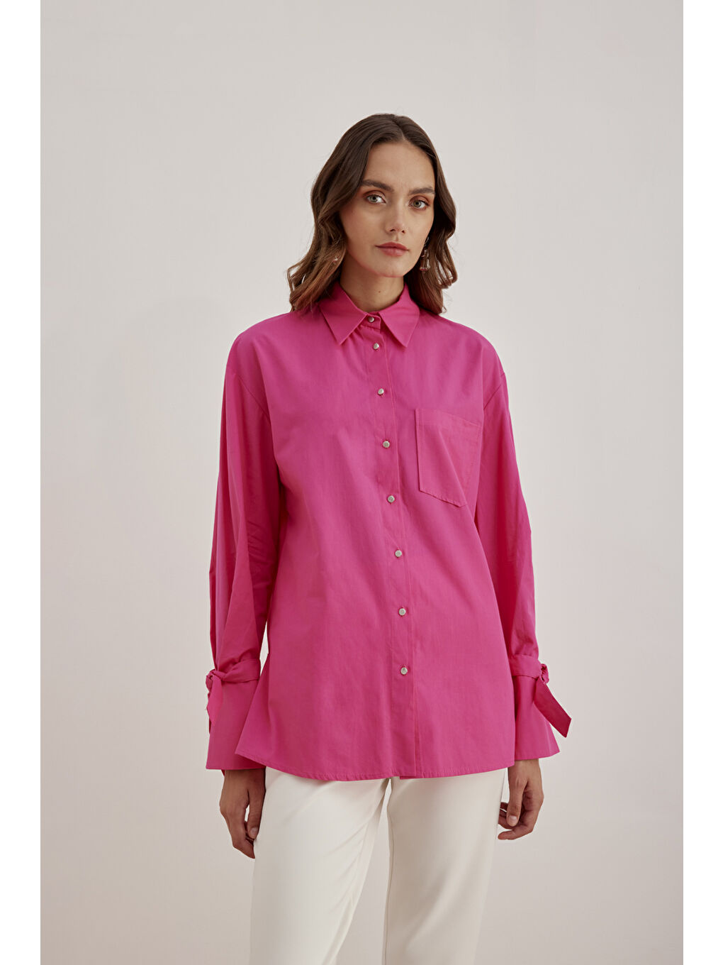 Fuşya 2267111 Kontrast Biyeli Bluz-3