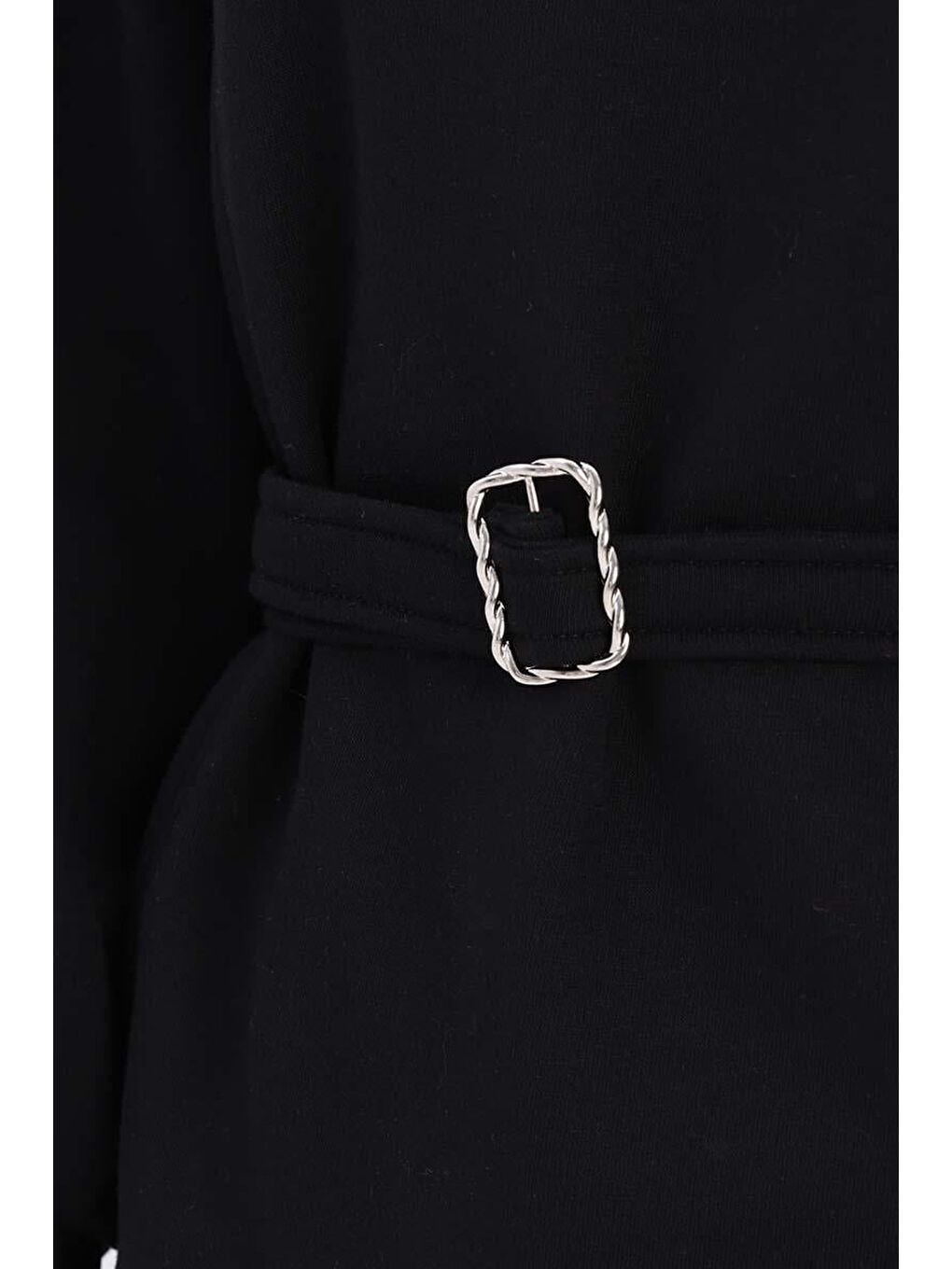 Siyah-Pamuklu Kuşaklı Sweat Tunik-3