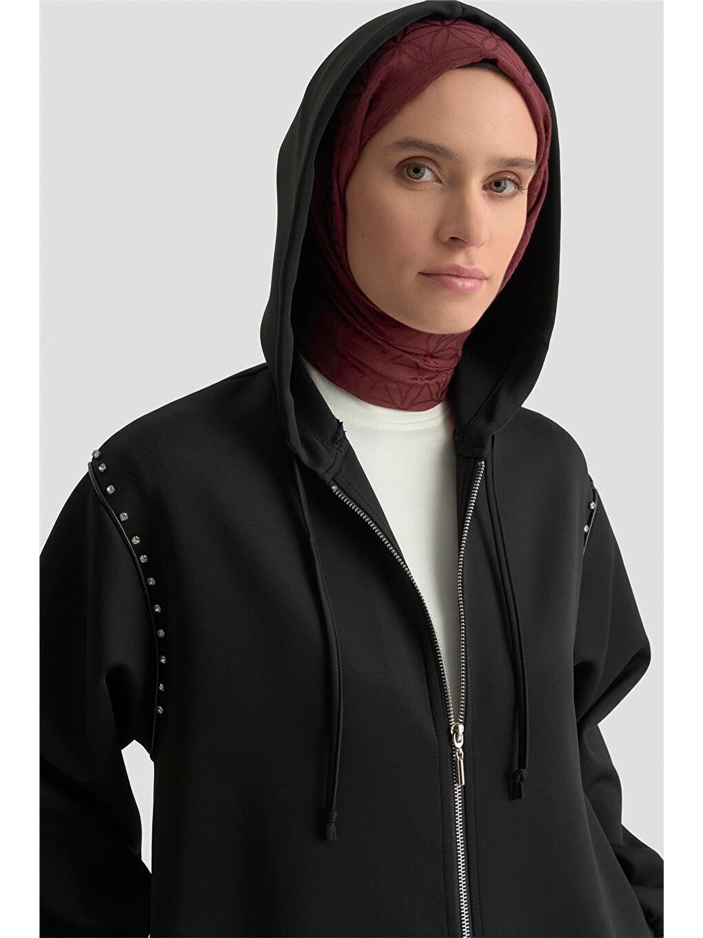 Taş Detaylı Örme Kap 25Kd4028 Siyah-2