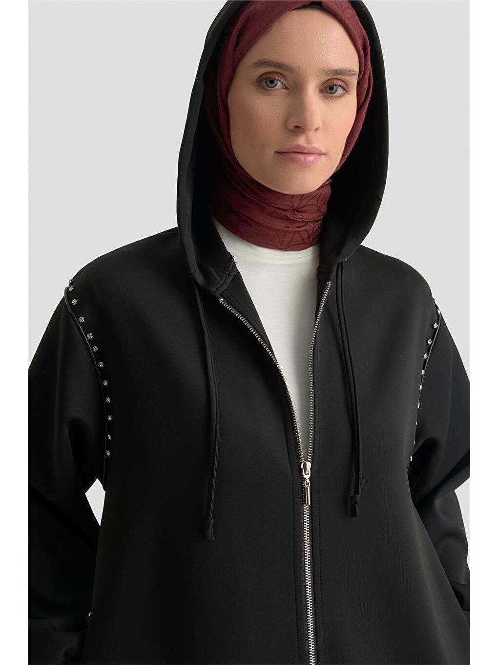 Taş Detaylı Örme Kap 25Kd4028 Siyah-3