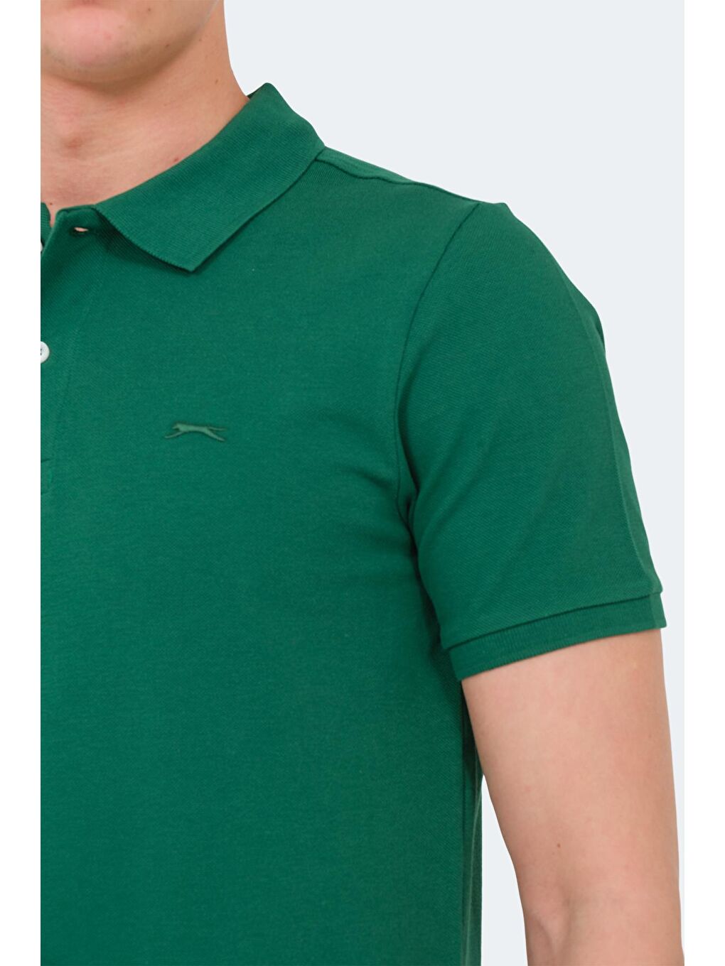 SLAZENGER Yeşil Polo Yaka Kısa Kollu Basic Erkek Tişört - 4