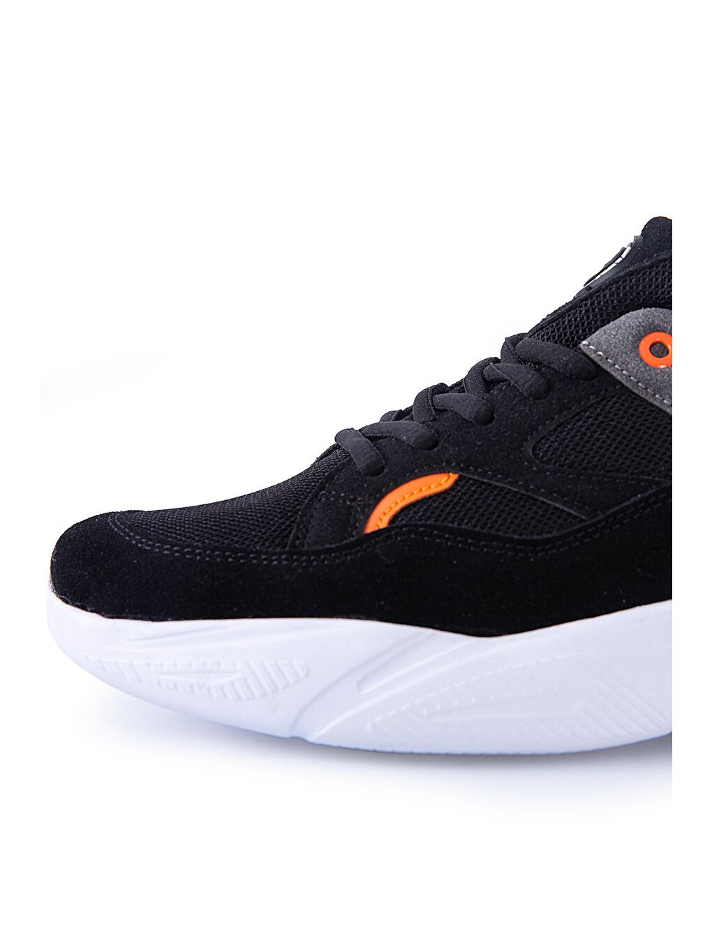 Siyah Çift Renkli Bağcıklı Yüksek Taban Erkek Spor Ayakkabı - 89097-2