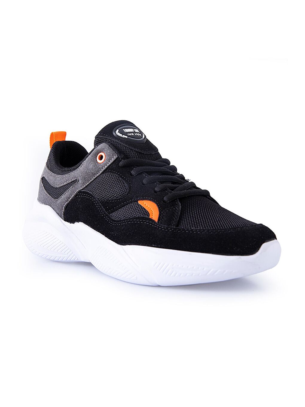 Siyah Çift Renkli Bağcıklı Yüksek Taban Erkek Spor Ayakkabı - 89097-4