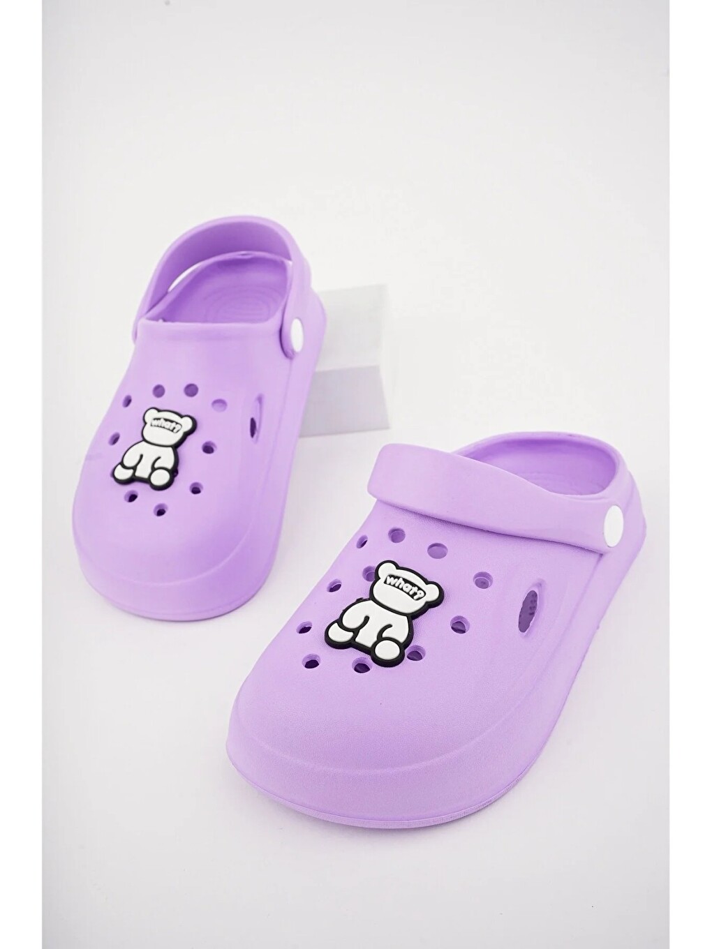 Mor Unisex Çocuk Figürlü Sticker Sandalet-terlik