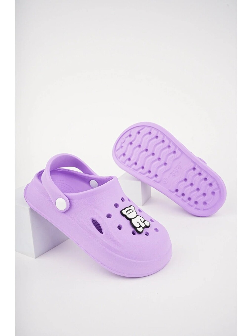 Mor Unisex Çocuk Figürlü Sticker Sandalet-terlik-1