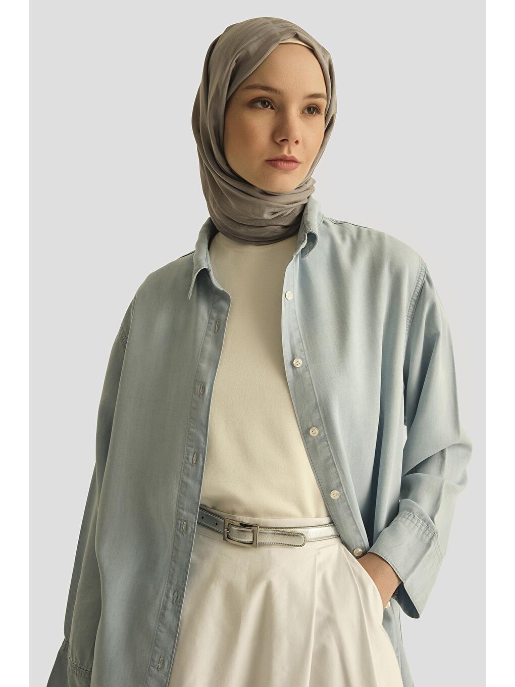 Lyocell Gömlek 25Yd9112 Mavi-2