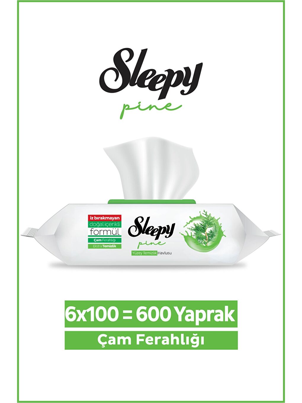 Pine Yüzey Temizlik Havlusu&Mendili Çam Ferahlığı 6x100 (600 Yaprak)