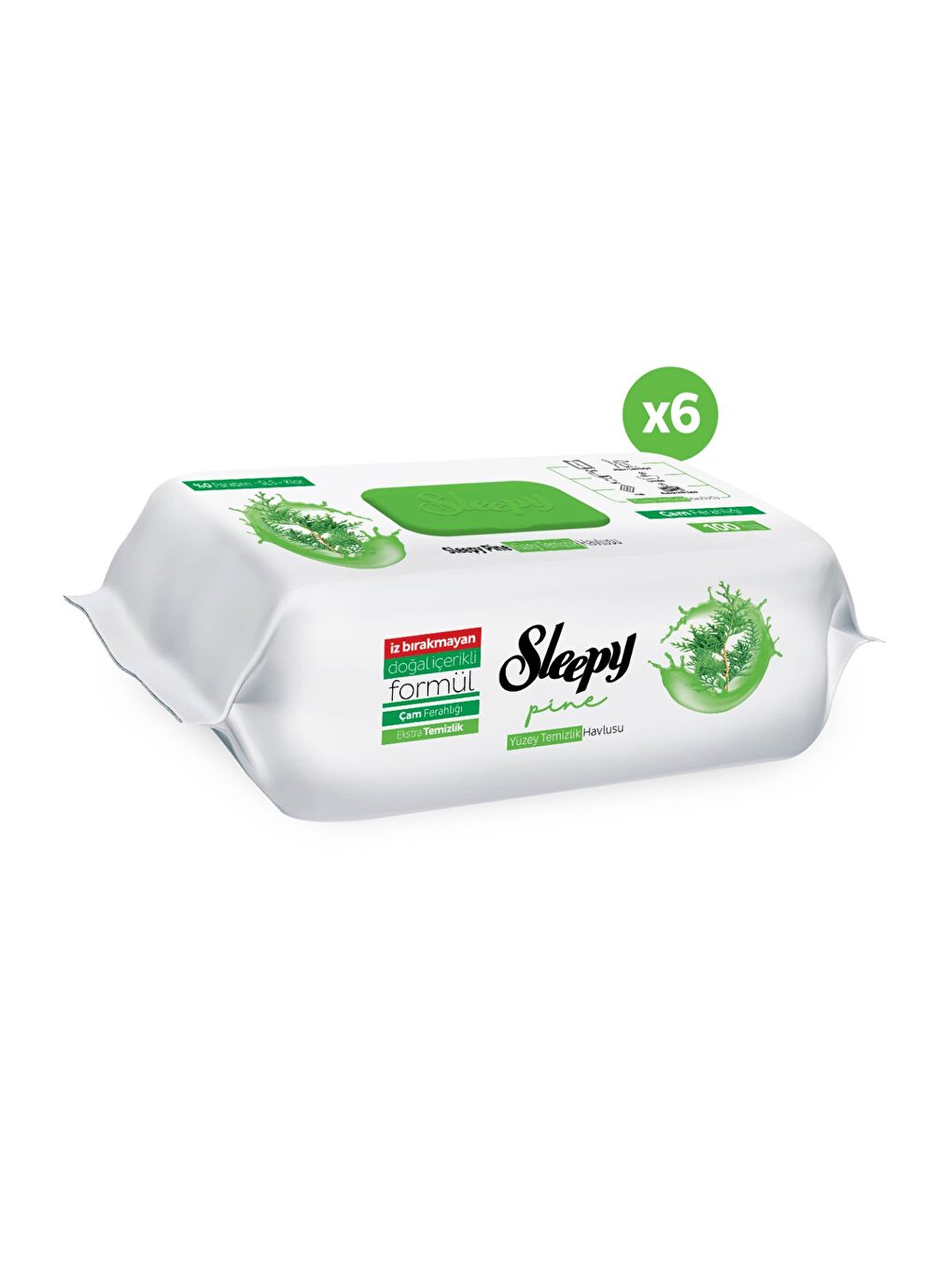 Pine Yüzey Temizlik Havlusu&Mendili Çam Ferahlığı 6x100 (600 Yaprak)-1