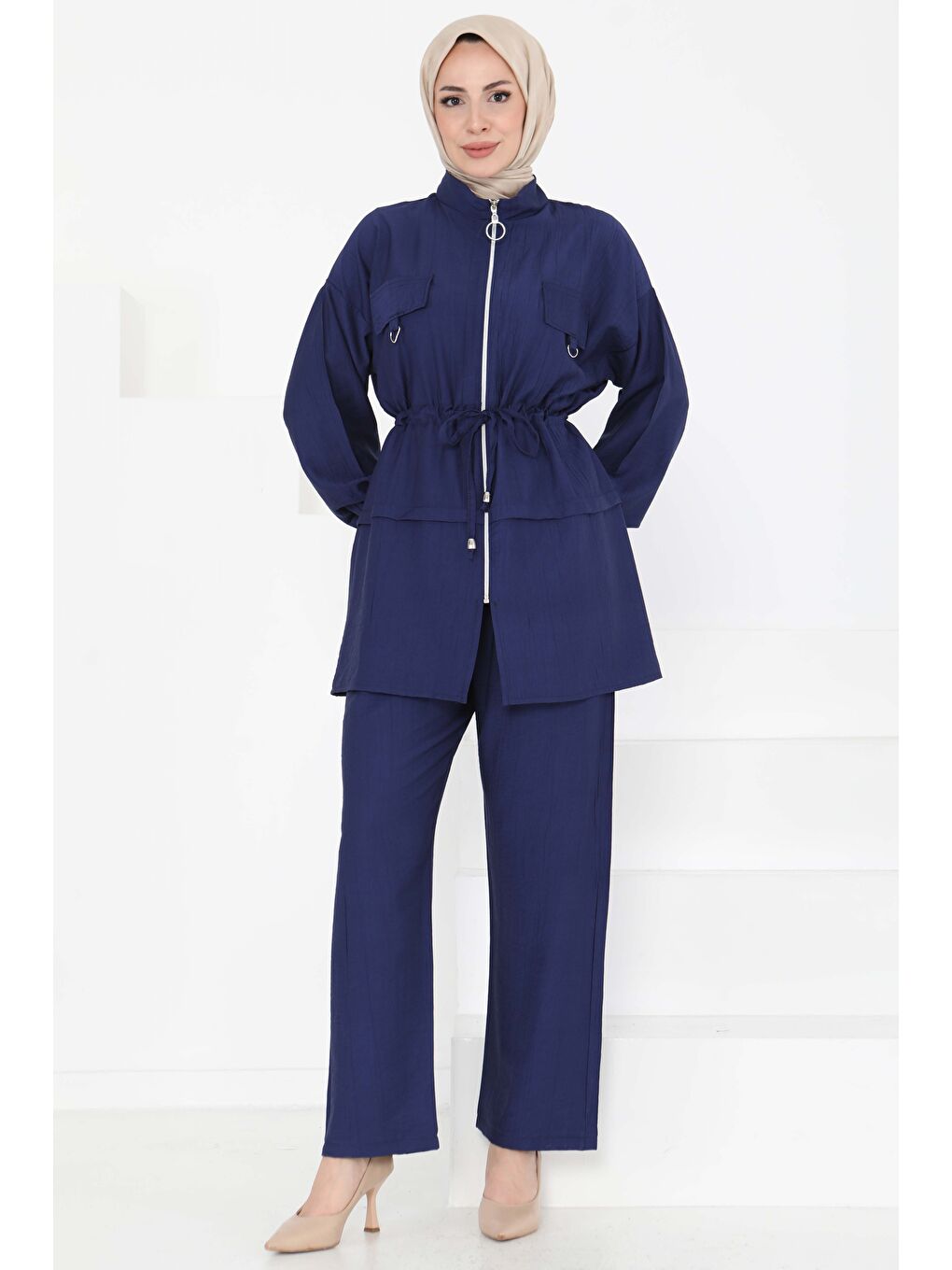 İndigo Beli Bağlamalı İkili Takım Indigo - 27181