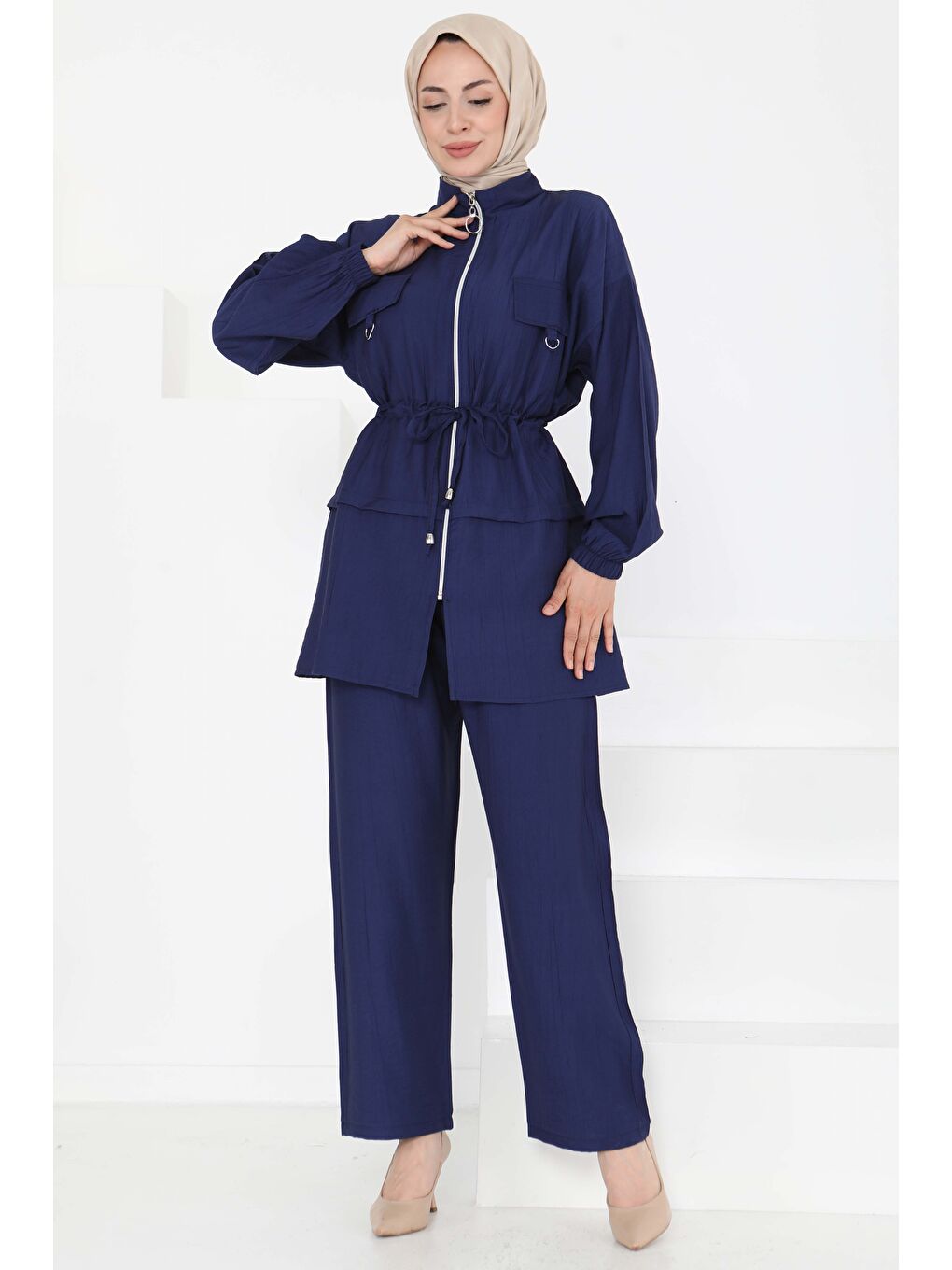 İndigo Beli Bağlamalı İkili Takım Indigo - 27181-2