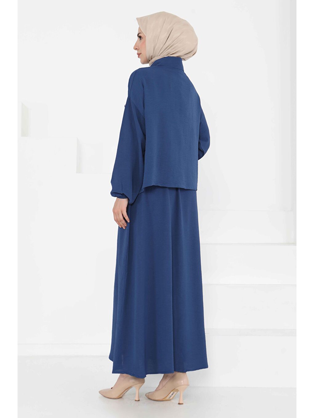 İndigo Fermuar Detay Elbise Takım Indigo - 27178-5
