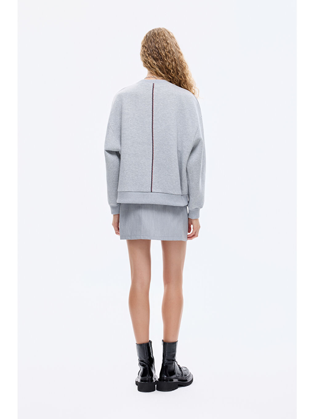 Yazı Baskılı Nakış İşlemeli Oversize Sweatshirt Grimelanj-4