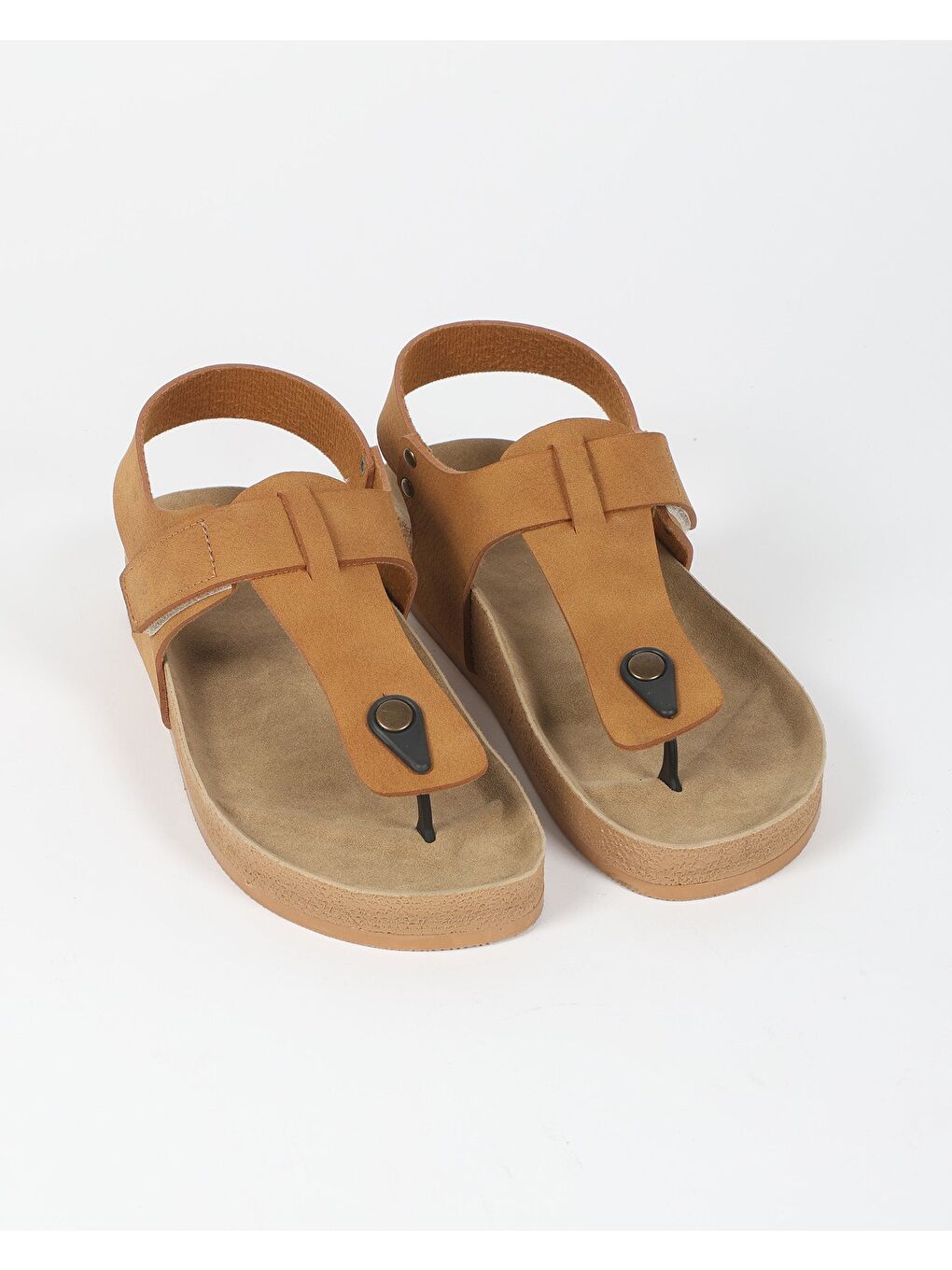 Kahverengi Kadın Yazlık Cırtlı Sandalet - SOLEA-1