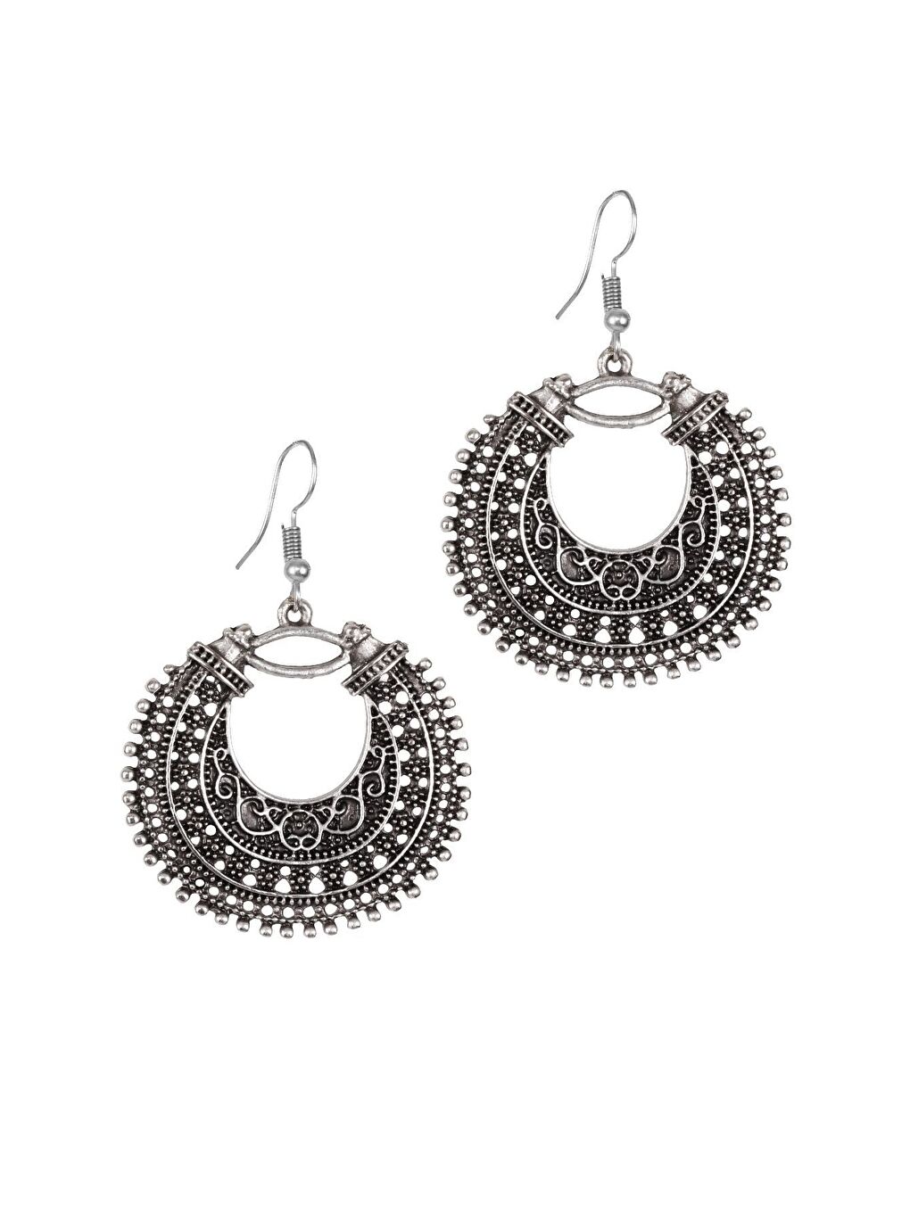 Gri KADIN ANTİK GÜMÜŞ KAPLAMA SALLANTILI KÜPE