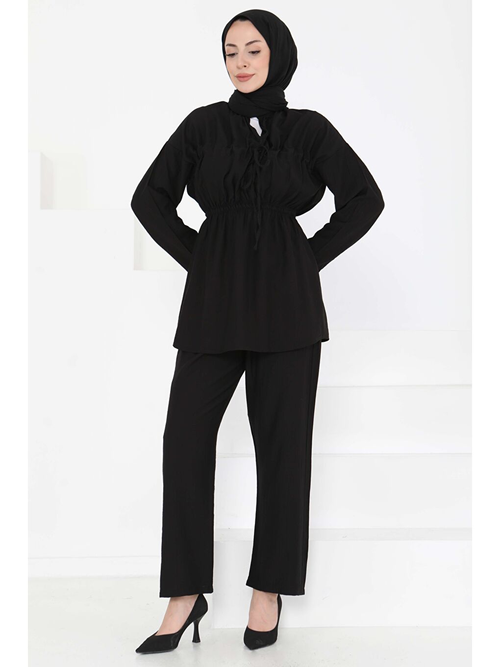 Beli Lastikli İkili Takım Siyah - 27177