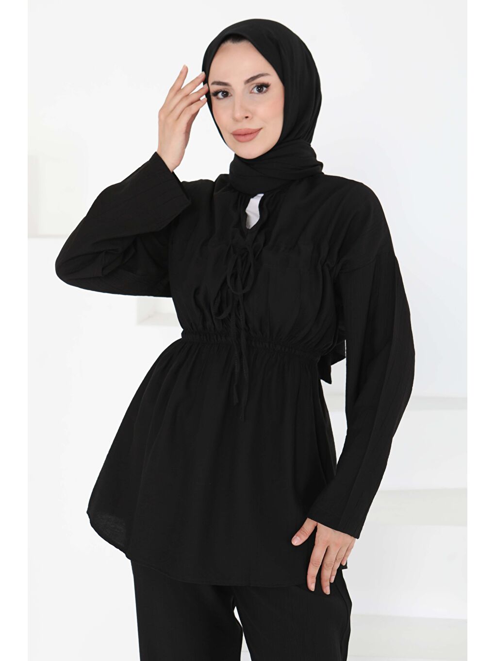 Beli Lastikli İkili Takım Siyah - 27177-1