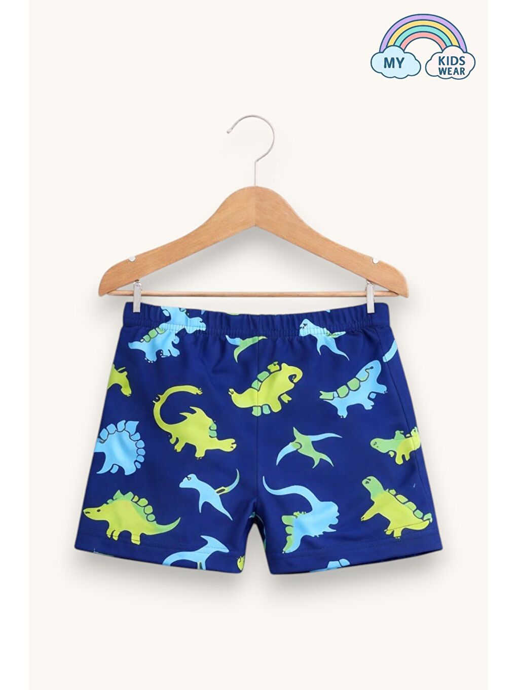 Lacivert Erkek Çocuk Desenli Deniz Şortu ve Bone Takımı 12686-1