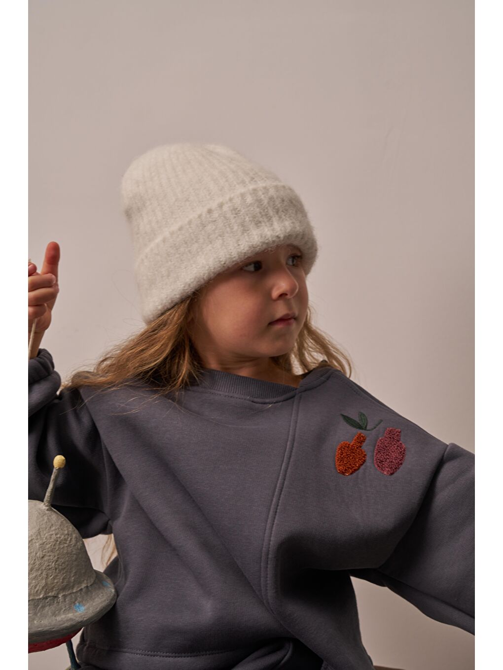 Gri Omuz Nakışlı Asimetrik Detaylı Alt Üst Takım-1