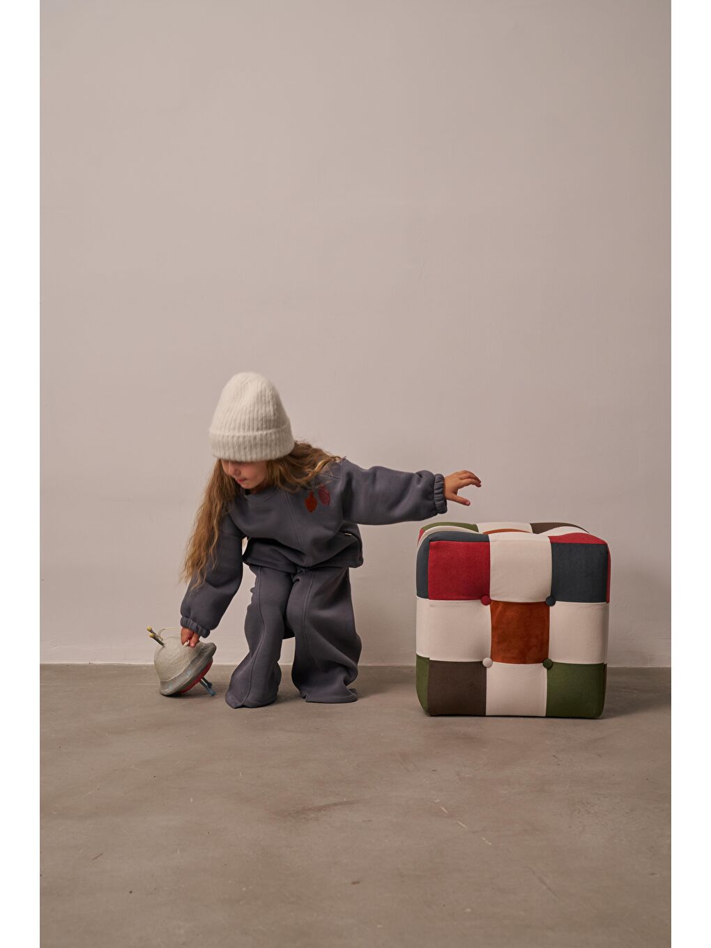 Gri Omuz Nakışlı Asimetrik Detaylı Alt Üst Takım-3