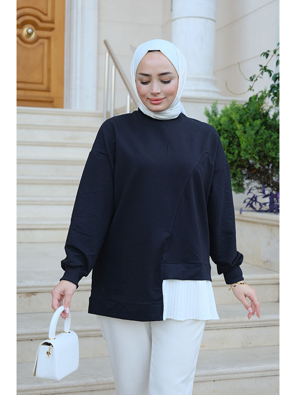 Locco Moda Siyah Pilise Detaylı Tunik Siyah - 2