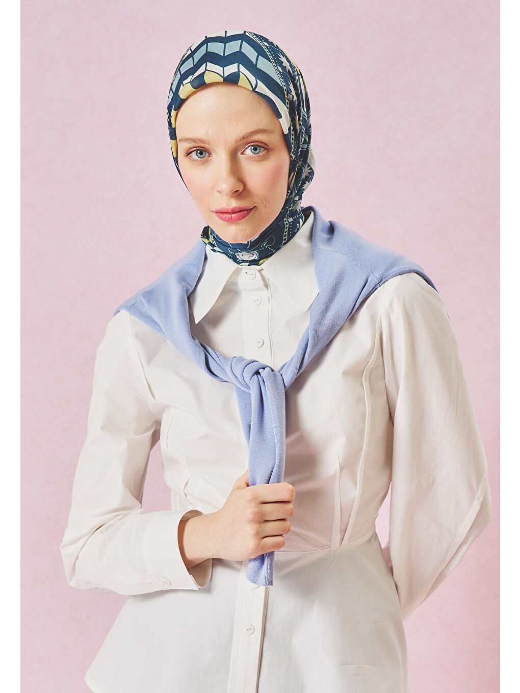 Mavi LITTLE LOVE DREAM DESEN FLOŞ VİSKON EŞARP OCEAN BLUE-1