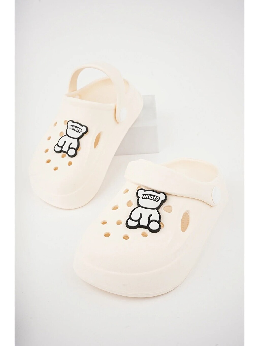 Ekru Unisex Çocuk Figürlü Sticker Sandalet-terlik