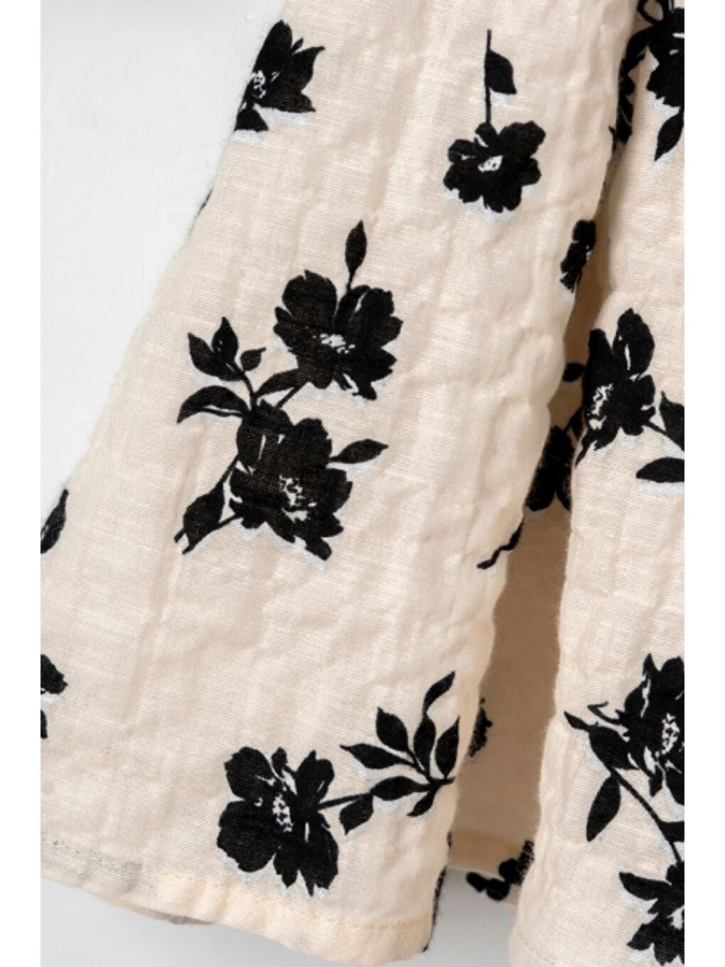 Ekru Kız Çocuk Çiçek Desenli Vintage Etek Ve Bluz Takım-3