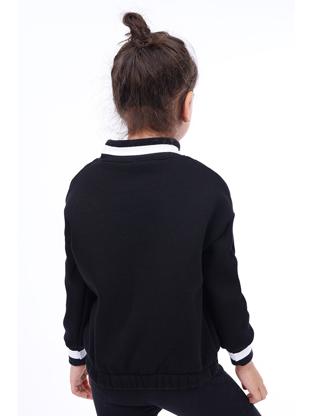 Siyah Kız Çocuk Baskılı Sweatshirt-1
