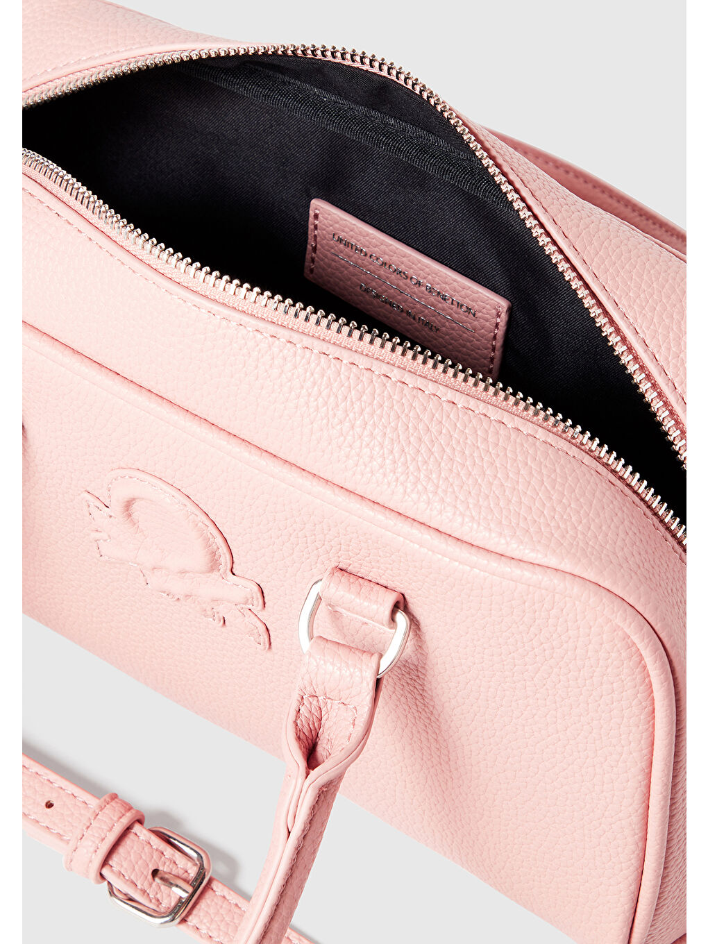 Kadın Pembe Kabartma Logolu Çift Saplı Omuz Çantası-3