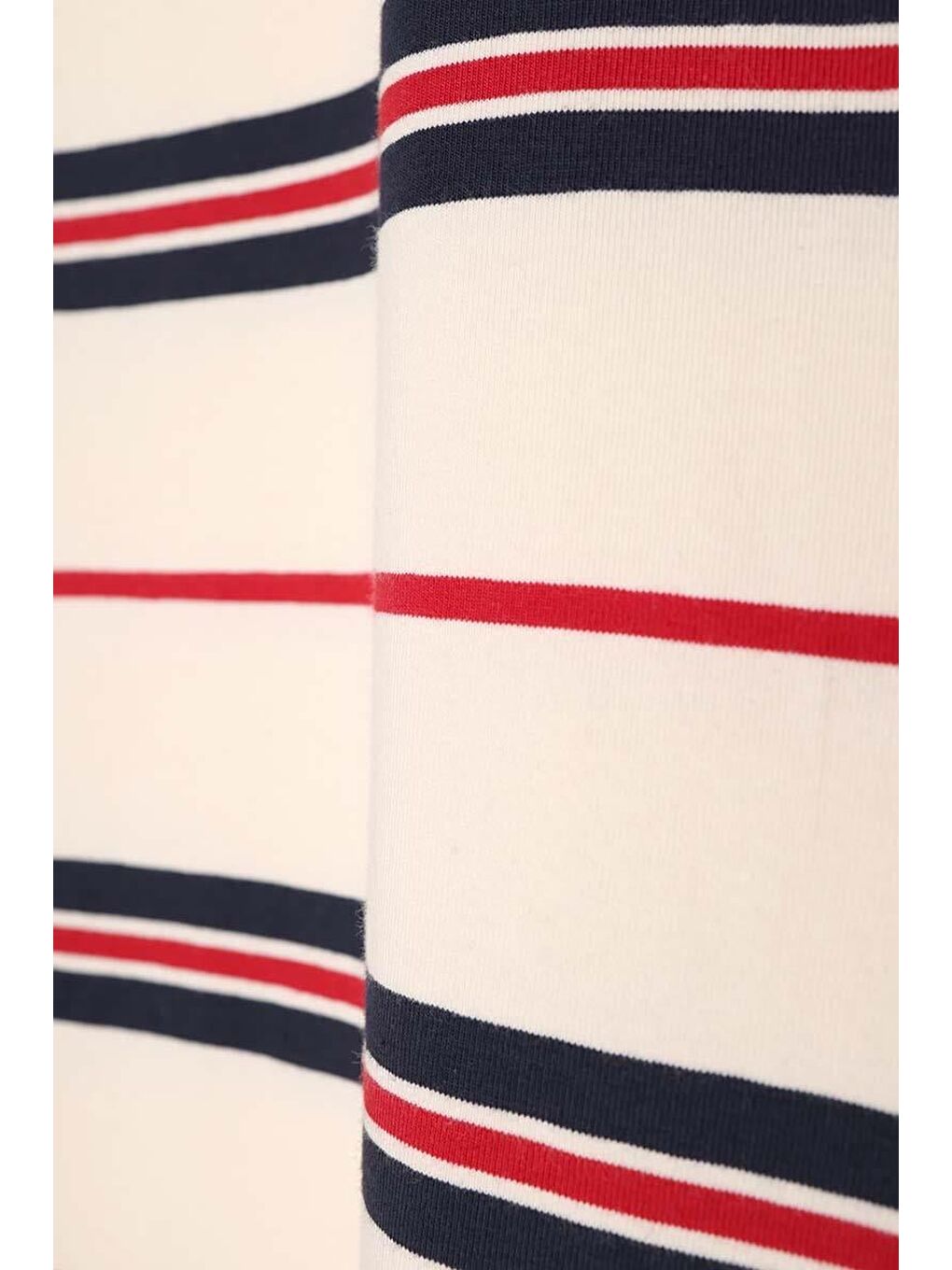 Lacivert-Bordo-Pamuklu Çizgili Elastanlı Sweat-6