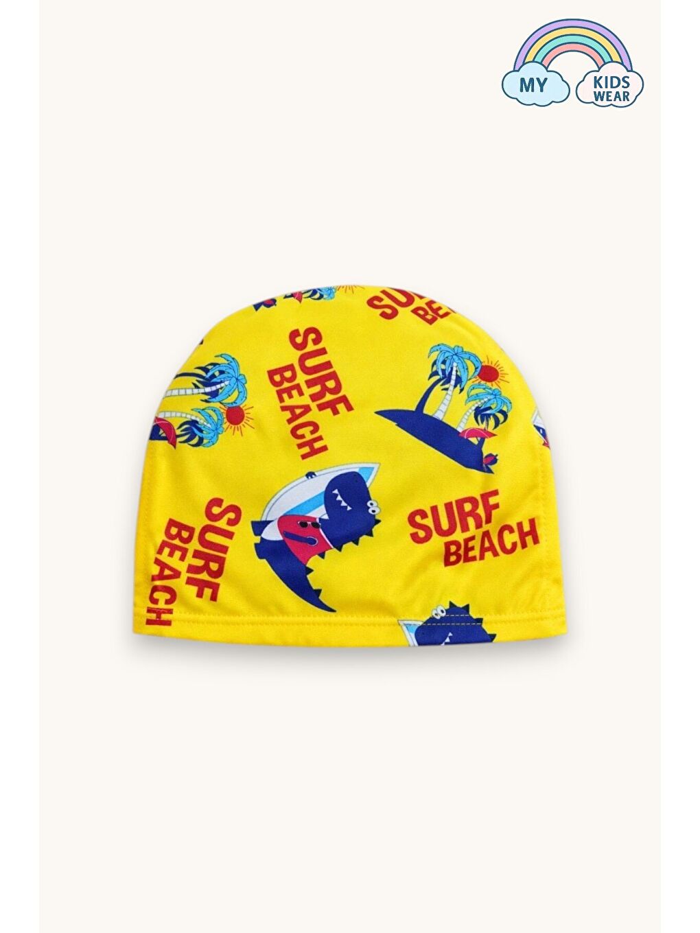 Sarı Erkek Çocuk Desenli Deniz Şortu ve Bone Takımı 12685-3