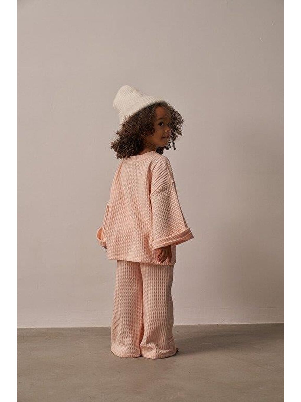 Pembe Pudra Cookie Nakışlı Dökümlü Alt Üst Takım-3