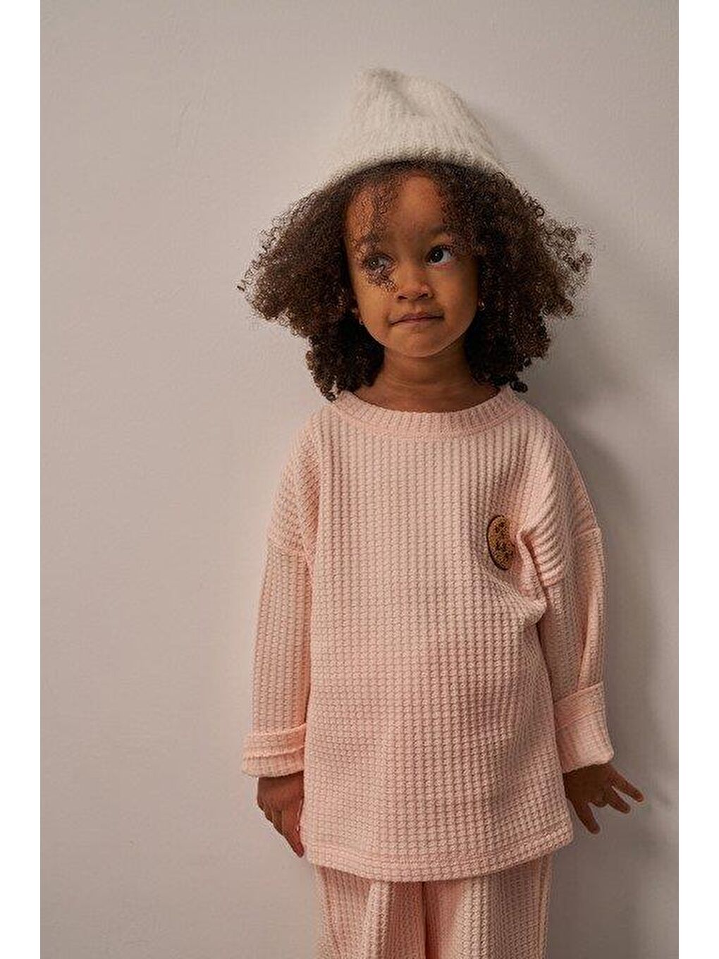 Pembe Pudra Cookie Nakışlı Dökümlü Alt Üst Takım-8